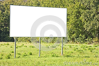 Blank advertising signboard in a countryside - concept with space for inserting text Stock Photo