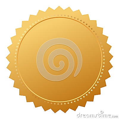 Blank agreement gold seal Vector Illustration