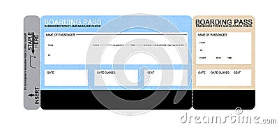 Blank airline boarding pass ticket Stock Photo