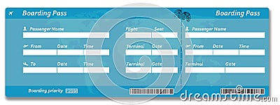 Blank airline boarding pass ticket Stock Photo