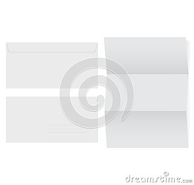 Blank Airmail Envelope and blank paper Vector Illustration