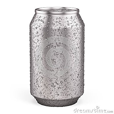 Blank Aluminium Can for beer, soft drinks, alcohol, soda, cola, juice, water isolated on white Stock Photo