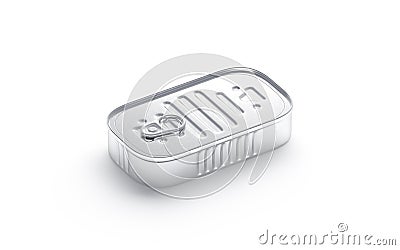 Blank aluminum sardine conserve can mockup, side view Stock Photo