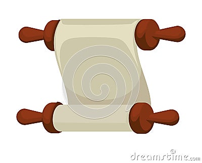 Blank ancient paper scroll or parchment vintage document Vector Illustration