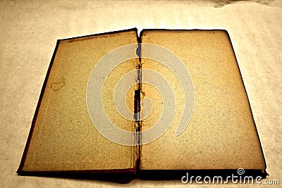 Blank and antique open book Stock Photo