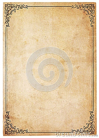 Blank Antique Paper With Vintage Border Stock Photo