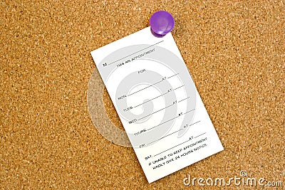 Blank Appointment Card Stock Photo