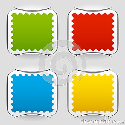 Blank attached postage papers Vector Illustration