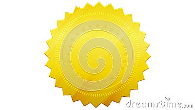 Blank gold token seal isolated Free Vector.Blank award golden medal. Stock Photo