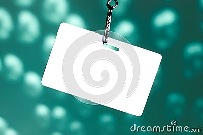 Blank badge on blue Stock Photo