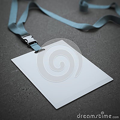 Blank badge with neckband Stock Photo