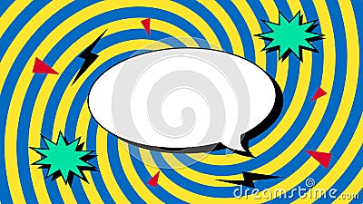 Blank balloon comic background template retro color pop art design. Vector Illustration
