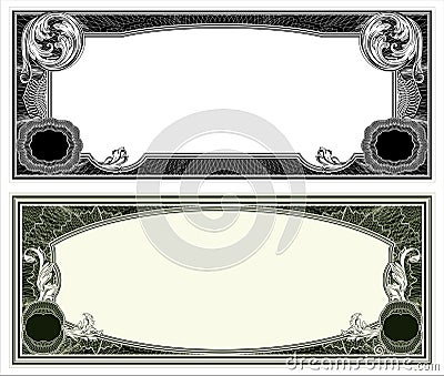 Blank banknote layout Vector Illustration