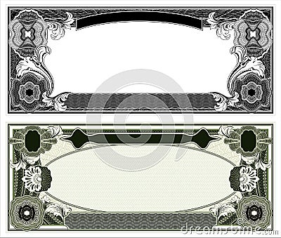 Blank banknote layout Vector Illustration