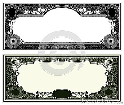 Blank banknote layout Vector Illustration