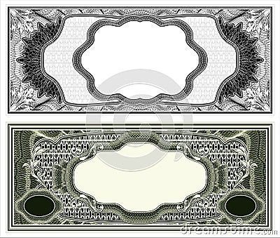 Blank banknote layout Vector Illustration