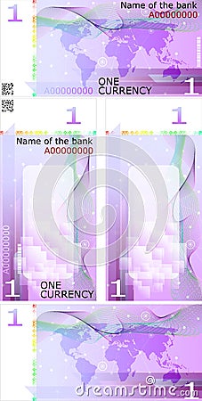 Blank banknote layout Vector Illustration