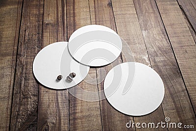 Blank beer coasters Stock Photo