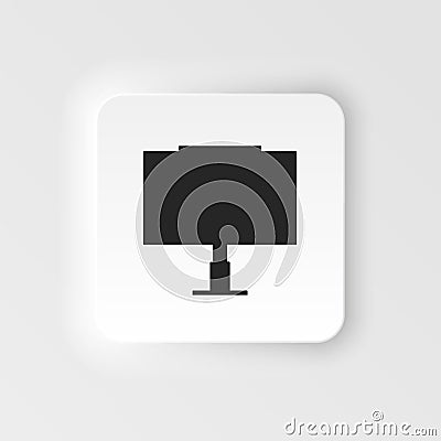 Blank bilboard neumorphic style vector icon for advertisement, Big board banner. on white background Stock Photo