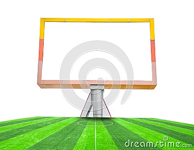 Blank billboard on field soccer. Stock Photo