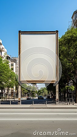 Historic cityscape crowned by a blank billboard frame, blending the old and the new Stock Photo