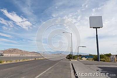 Blank billboard beside the highway Stock Photo