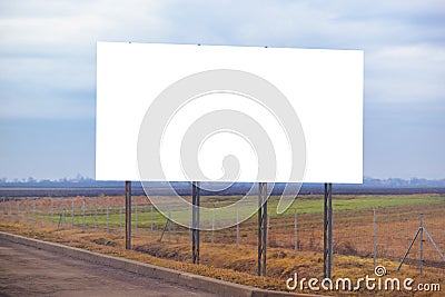 Blank billboard hoarding by the roadway Stock Photo