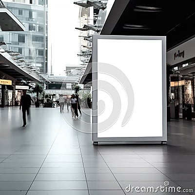 Blank billboard indoors outdoors, Generative AI Stock Photo