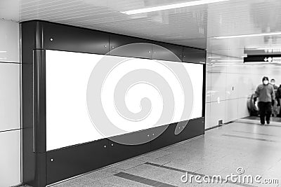 Blank billboard in japan underground train station Stock Photo