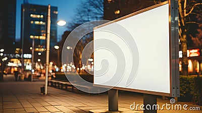 Blank billboard mockup for advertising, City buildings background Stock Photo