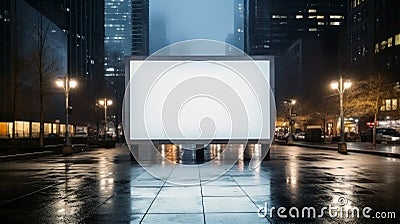 Blank billboard mockup for advertising, City buildings background Stock Photo