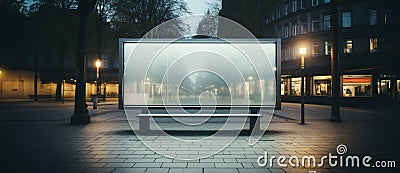 Blank billboard screen in a public place.A large outdoor advertising structure.Can be used for news, video, opinion, reviews, even Stock Photo