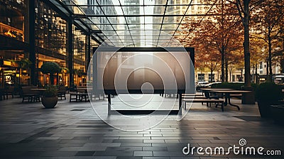 Blank billboard screen in a public place.A large outdoor advertising structure.Can be used for news, video, opinion, reviews, even Stock Photo