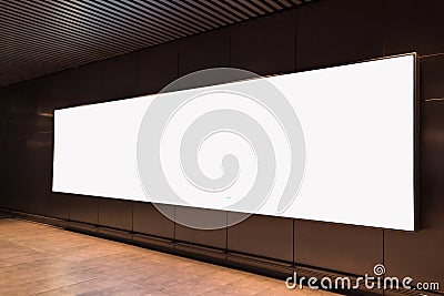 Blank billboard white big advertisement underground frame white clipping Stock Photo