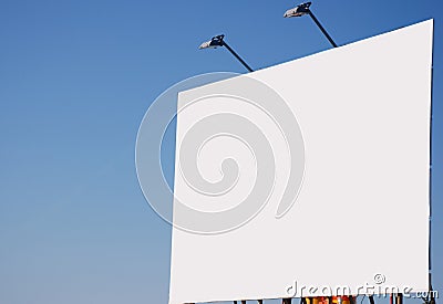 Blank billboard, with lightings on Stock Photo