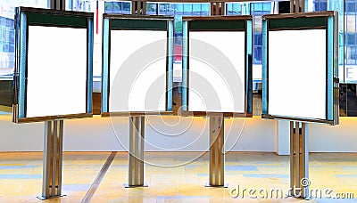 Blank billboards inside a shopping mall Stock Photo