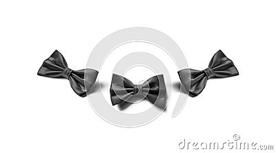 Blank black bow tie mockup lying, different sides Stock Photo