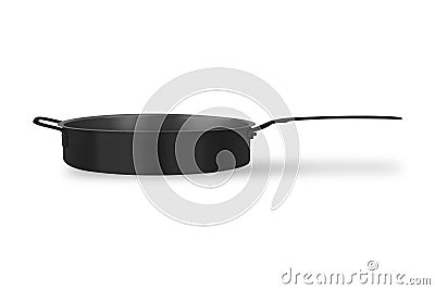 Blank Black cooking pot mockup isolated on white background. 3d rendering. Stock Photo