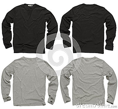 Blank black and gray long sleeve shirts Stock Photo