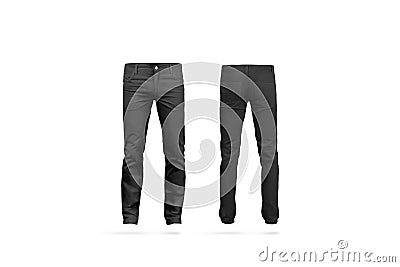 Blank black mens pants mock up, isolated Stock Photo