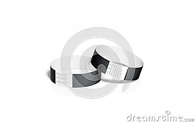 Blank black paper wristbands mock ups, 3d rendering Stock Photo