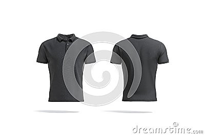 Blank black polo shirt mock up, front and back view Stock Photo