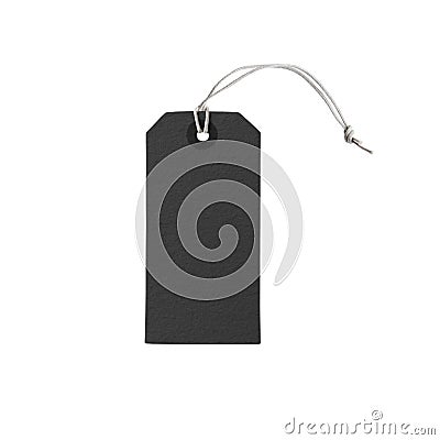 Blank black price label tag isolated on white background Stock Photo