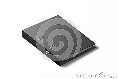 Blank black ring binder design mockup, 3d rendering. Stock Photo
