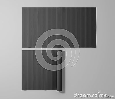 Blank black rubber sport mat mockup, isolated Stock Photo