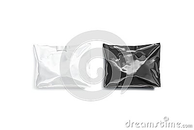 Blank black and white die-cut full plastic bag mockup, isolated Stock Photo