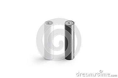 Blank black and white power battery mockup set, isolated Stock Photo