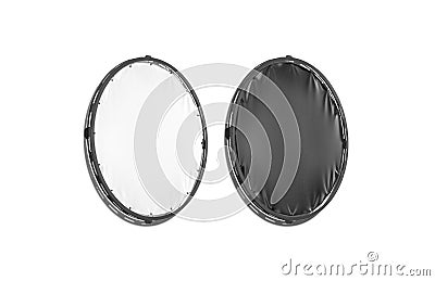Blank black and white round stretching banner mockup set, isolated Stock Photo