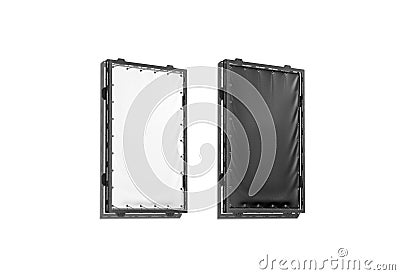Blank black and white small stretching banner grip frame mockup Stock Photo