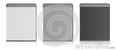 Blank Blu-ray case white, grey, black Stock Photo